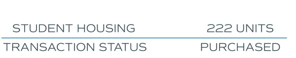 graphic of square footage of student housing units in The Mark
