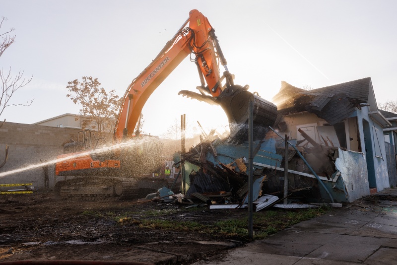 demolition at Opportunity Zone site