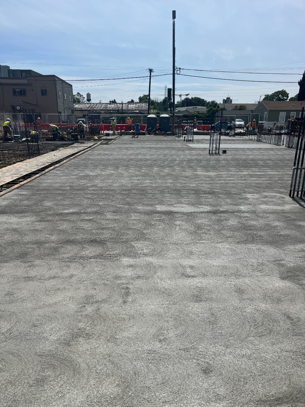 concrete foundation finished at San Jose construction site