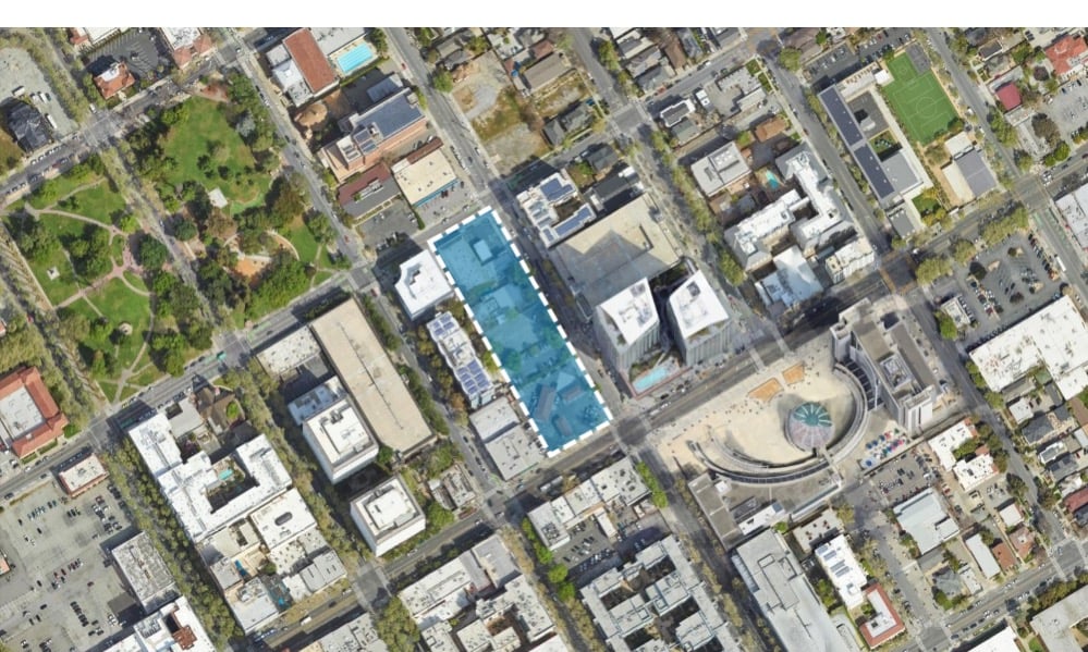 map of San Jose highlighting where new parking lot will reside