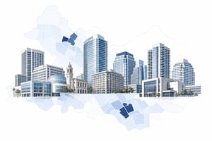 San Jose Skyline with Blue Tract Highlights
