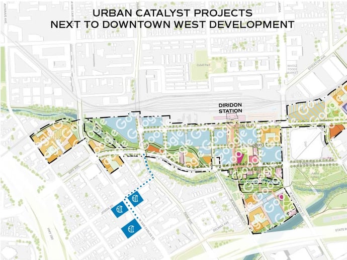 map showing the new Diridon Station