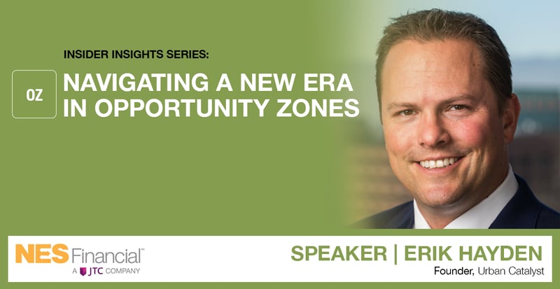 banner advertising Erik Hayden's opportunity zone webinar