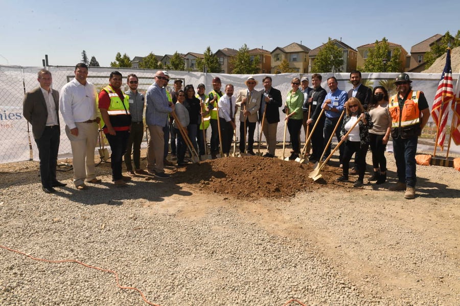 Urban Catalyst team at groundbreaking ceremony for construction project